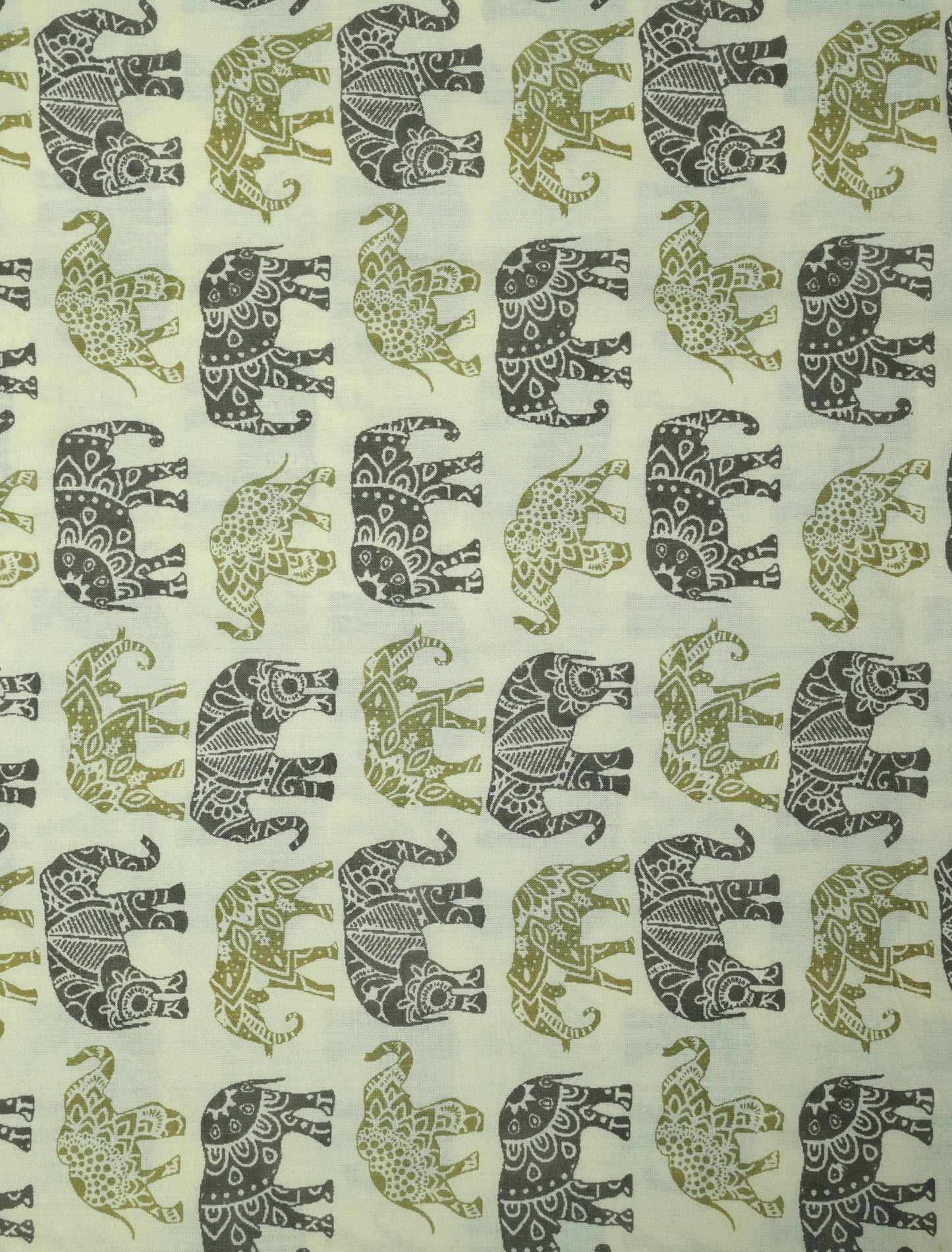 Cotton Printed Fabric Elephants